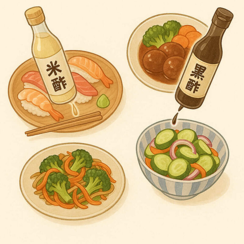 米酢と黒酢に合う料理